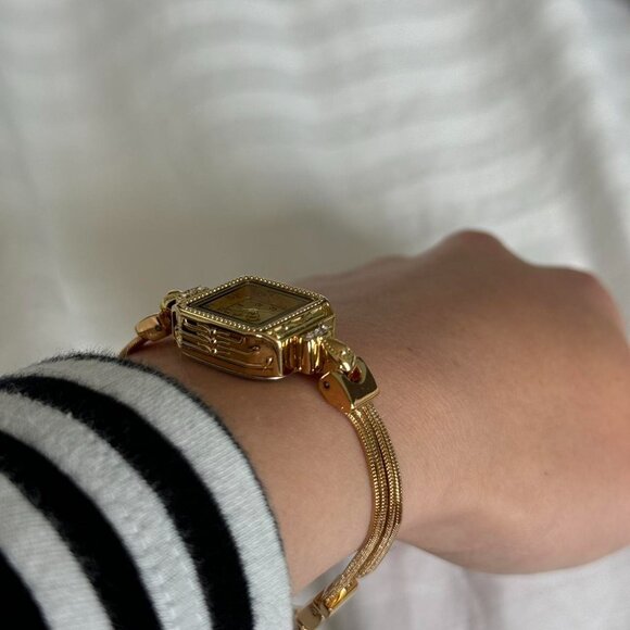 SKU0047 Classic Gold Women Fashion Square Watch Stainless‎ steel + gift bag main image 5